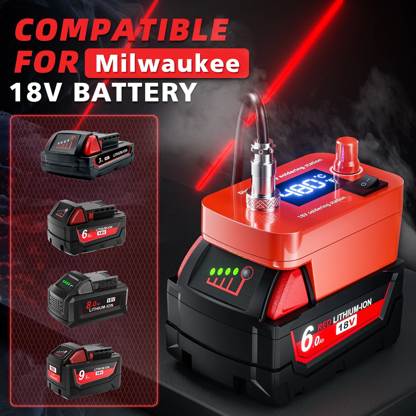 Makita DeWalt Milwaukee Bosch compatible Cordless Soldering lron Temperature Adjustable Electric Welder Kit For DEWALT For Makita For Milwaukee For Bosch 18V Battery