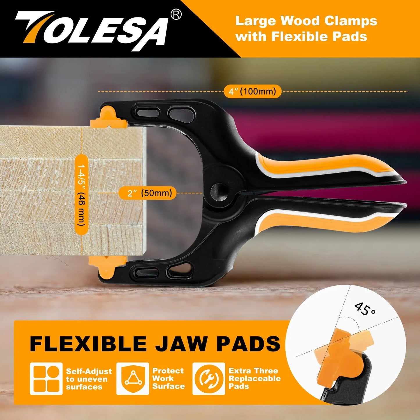 Tolesa T8SC1001 4" Spring Clamps 8pk – Grip, Flex, Repeat
