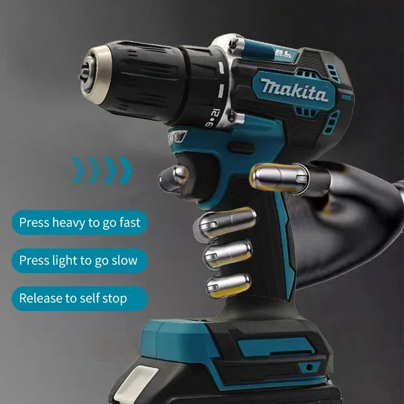 Makita Original 18V DDF487 Cordless Driver Drill Brushless Electric Impact Screwdriver Rechargeable Power Tool 18V
