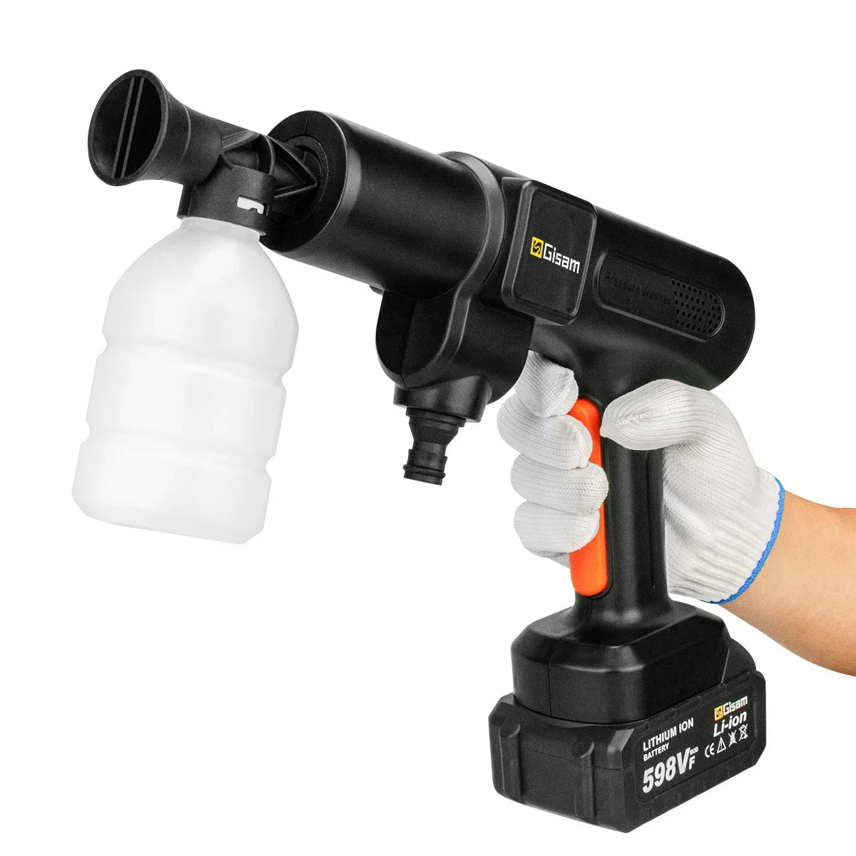 Makita Compatible 18V JV 6 IN 1 Brushless High Pressure Car Washer Gun Wiredless Rechargeable Spray Car Washing Machine Garden Tool for Makita 18VBattery