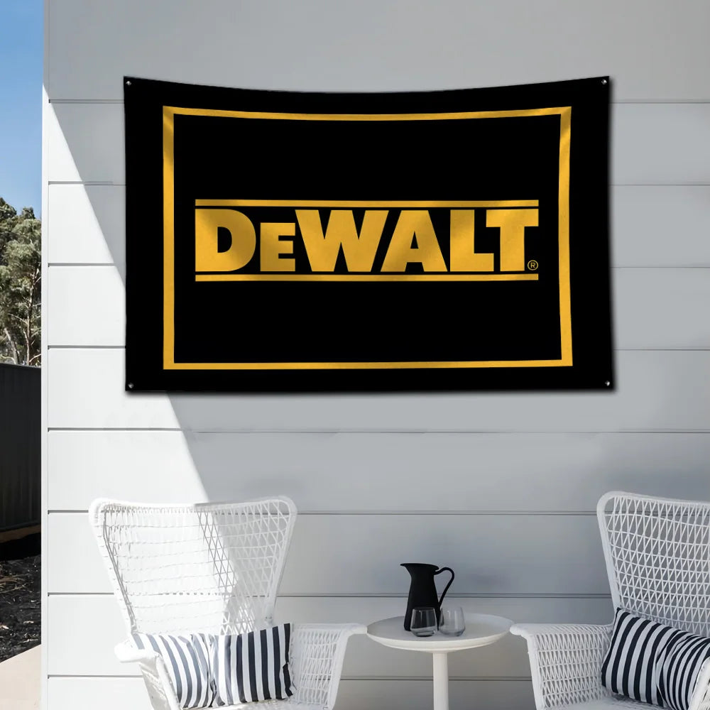 DeWalt Anmie Flag Polyester Digital Printing Banner for Garage Wall Art Out Door Decoration With