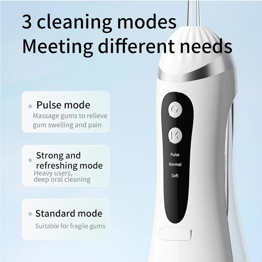 Oral Irrigator 3 JV Cleaning Modes Portable Rechargeable Waterproof  IP65 Dental Water FlosserTeeth Whitening Jet Floss 200ML