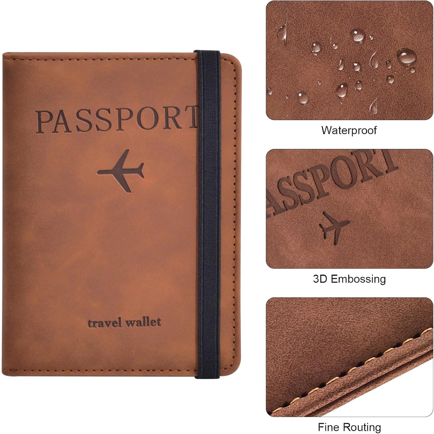 Passport Holder for Travel Essentials JV Passport Wallet Cover Case for Travel  Accessories,Passport Book Holders for Women/Men