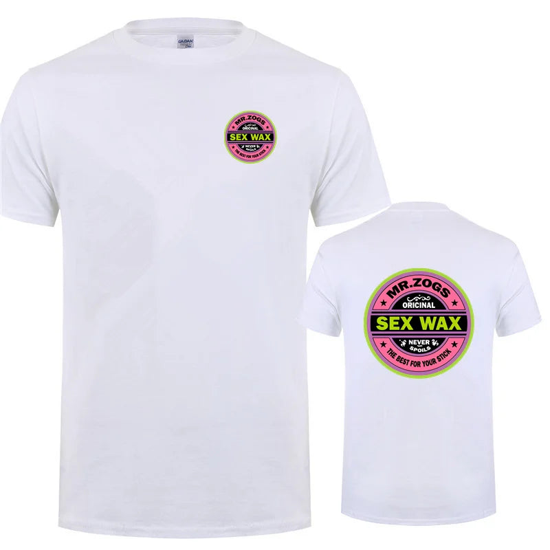 Sex Wax JV Printed Mr Zogs Surf T Shirt Men Casual Sex Wax T-shirts Summer Short Sleeve Cotton Mans Cool Tops DZ-031