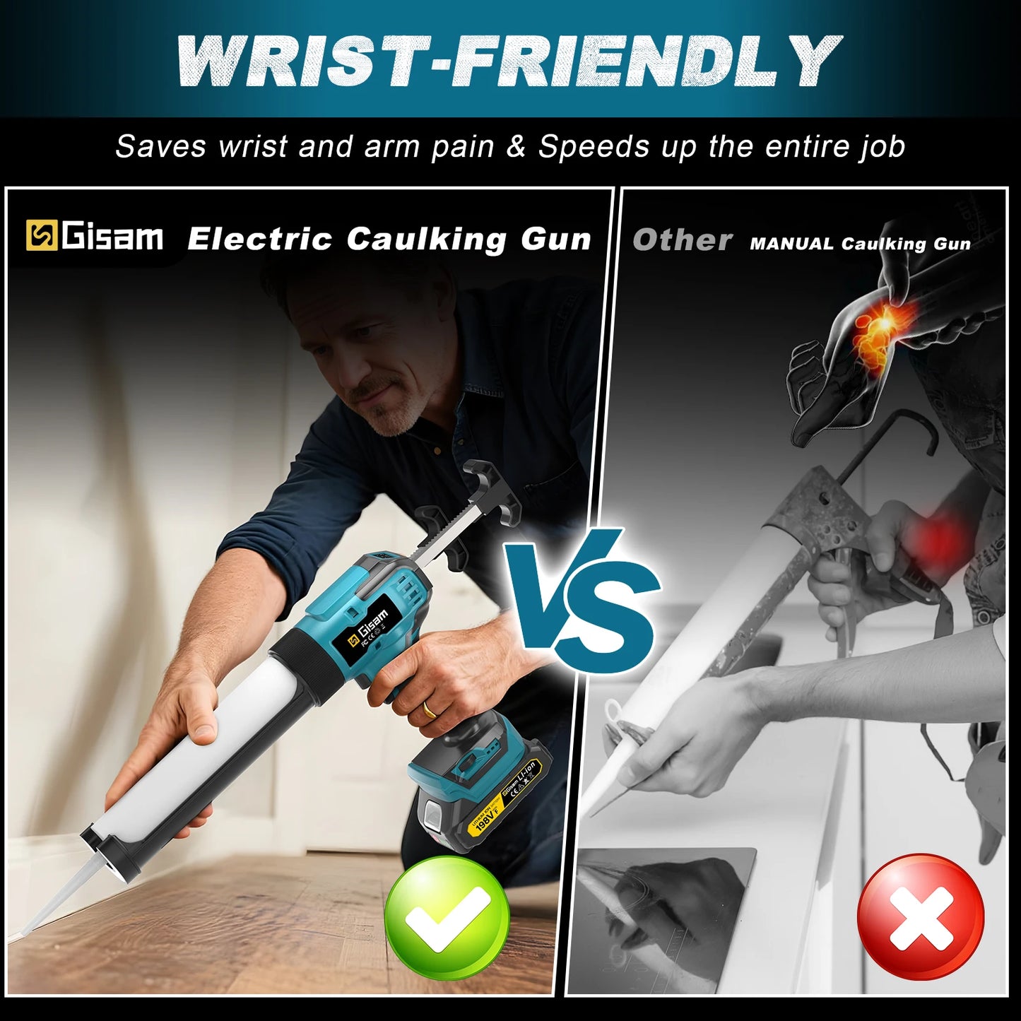 Makita Compatible 18V Gisam 400KG Cordless Electric Caulking Gun 6Gears Glass Glue Gun Adhesive Glue Sealant Power Tool For Makita 18V Battery Pin