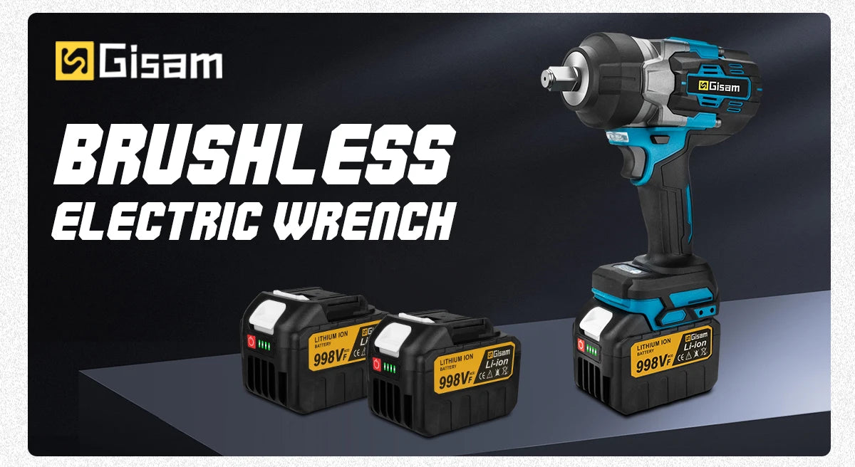Makita 18V compatible Gisam 2800N.M Torque Brushless Electric Impact Wrench 1/2 inch Screwdriver Cordless Wrench Power Tool For Makita 18V Battery Pin
