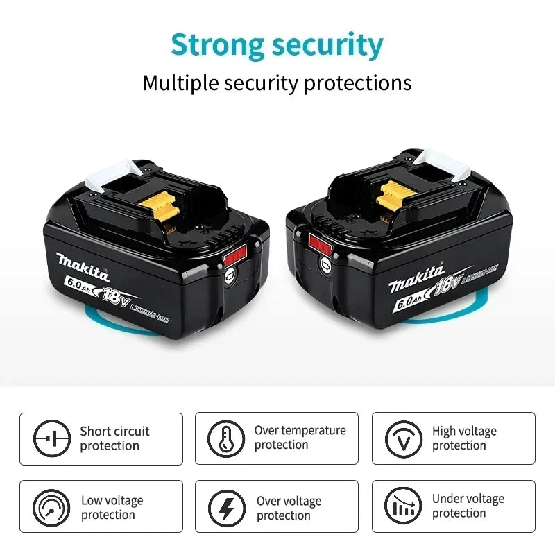 Genuine Makita BL1860 18V 6AH TBW Battery Power Tools Li-ion Replacement LXT BL1850 BL1840 for 18V Screwdriver with BMS TPCELL 18V