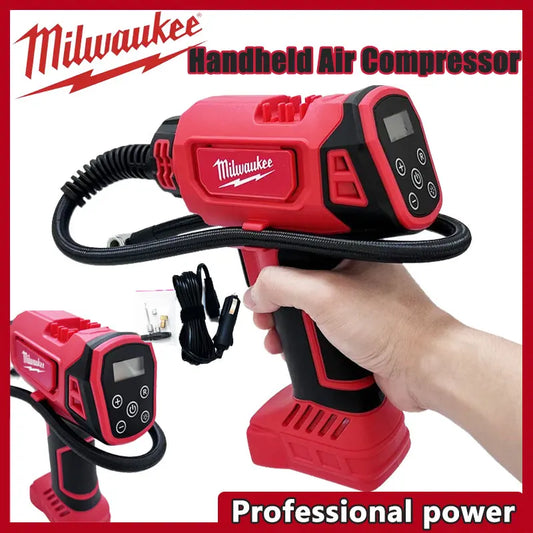 Milwaukee 18V Battery Electric Air Pump Cordless Car Tire Automatic Inflator Handheld Air Compressor Power Tools