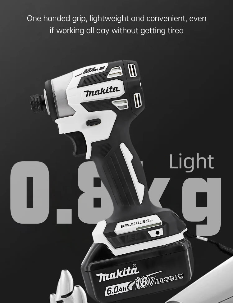 Makita 18V DTD173 White Brushless Drill Power Tool for Home Improvement And DIY 180Nm Electric Wood/Bolt/T-Mode