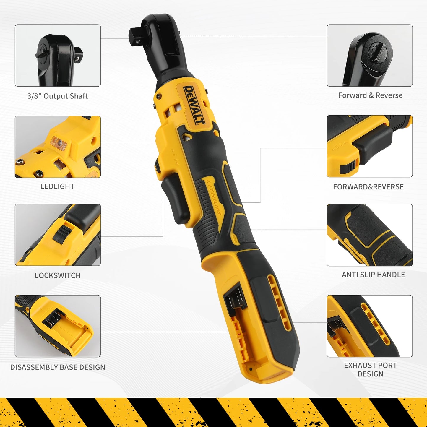 Dewalt DCF512/DCF513 18V 20V Max Brushless Ratchet Right Angle Wrench LED Cordless Driver Variable Speed Power Wrench 20V Power Tools