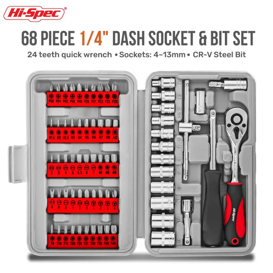 Hi-Spec 68pc 1/4" Drive Socket Bit Set