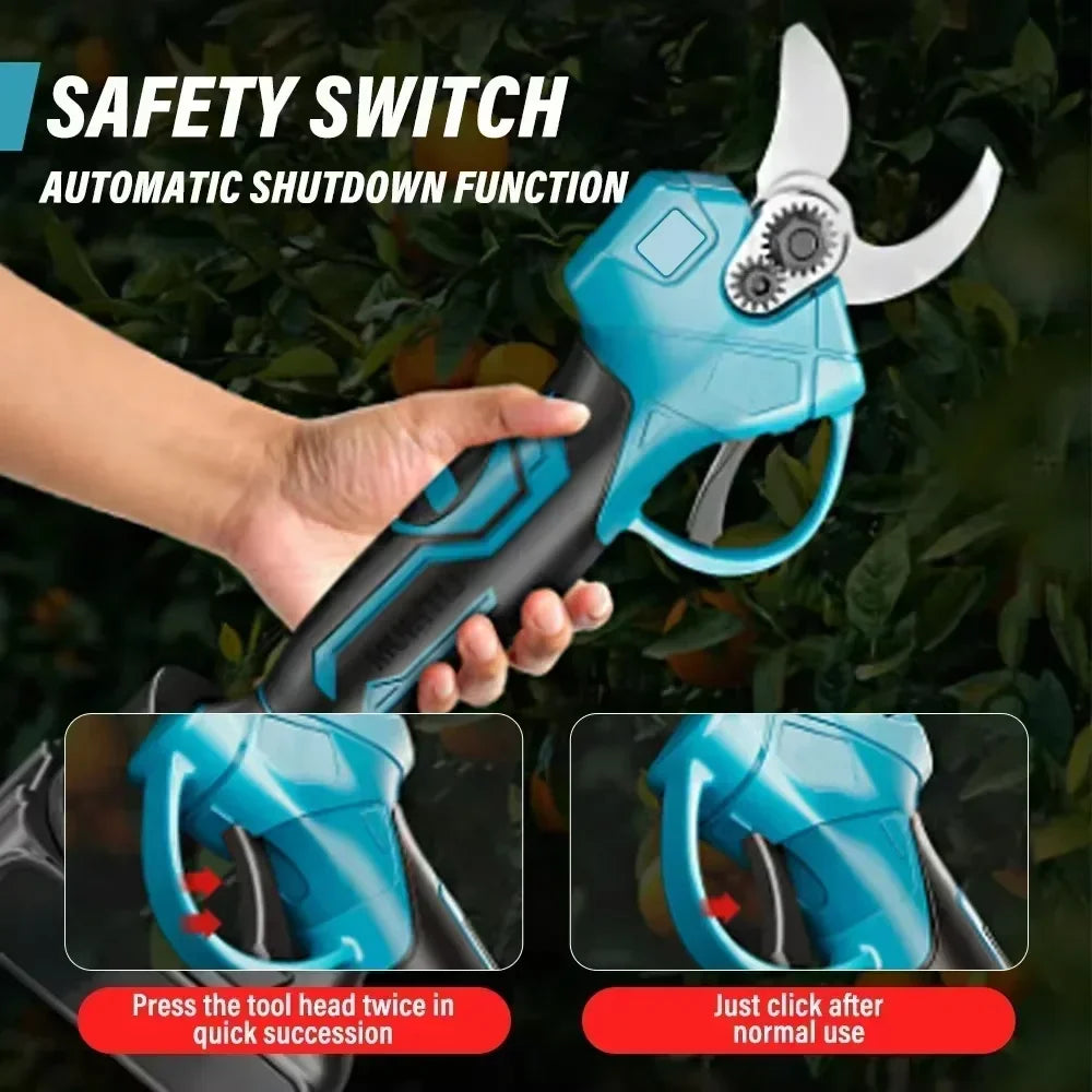 Makita compatible 18V Electric Pruning Shears Cordless Rechargeable Tree Branch Pruner Garden Electric Scissors for Yard Garden Lawn Tools
