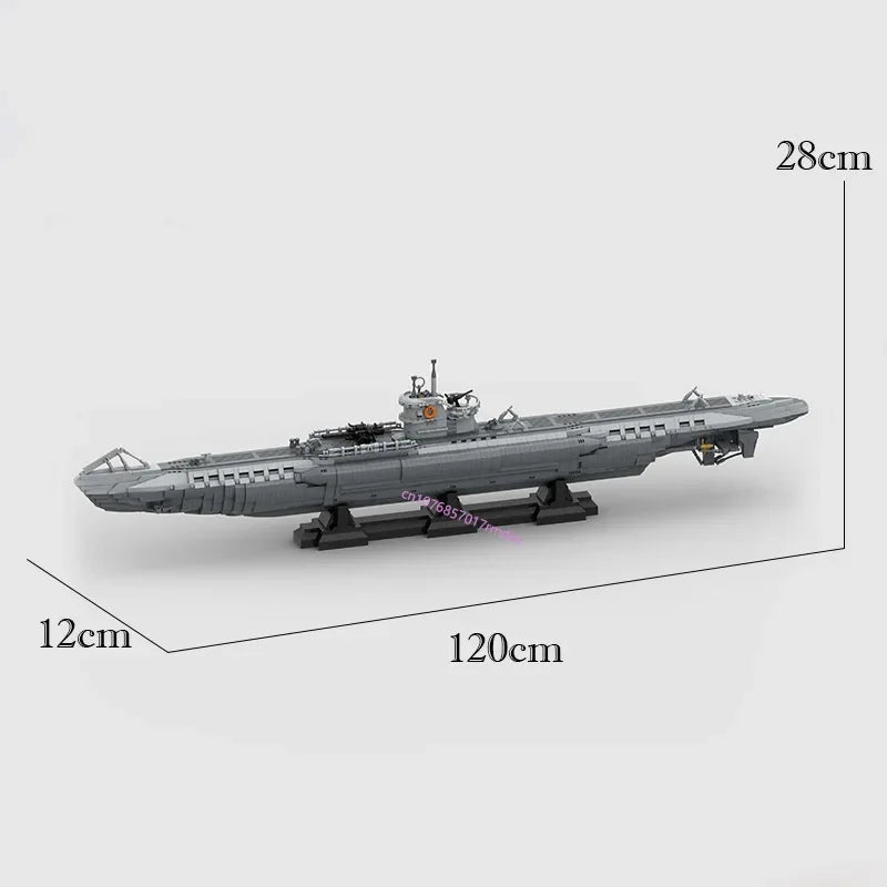 U-Boat JV 4565PCS WW2 Military MOC 1:55 Scale German VII U-boats Model diy creative ideas warship Child Toy Assembly Puzzle Birthday Gift