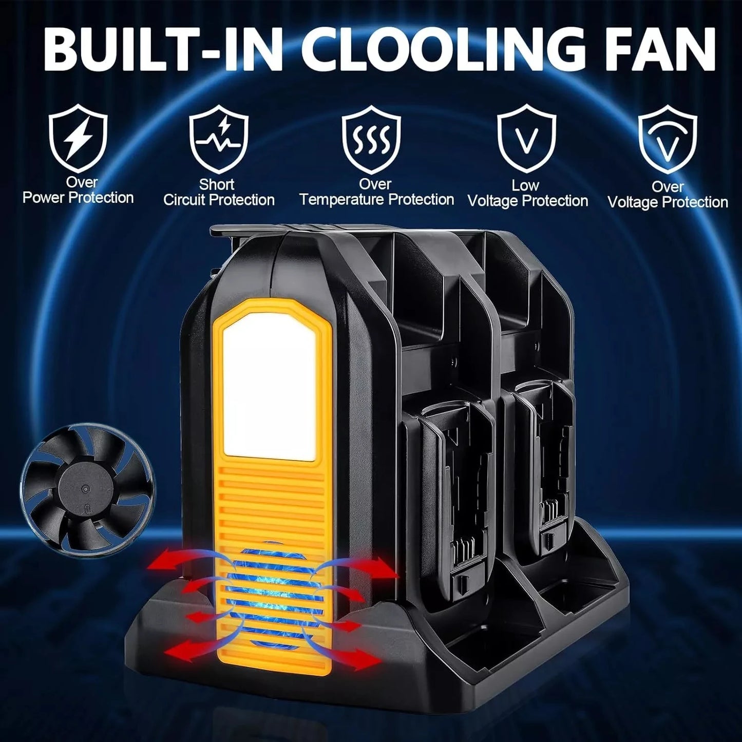 DeWalt Compatible 18V 20V Max JV 350W Output Portable Inverter for Dewalt 20V Max Battery Power Supply Source to AC 120V/220-230V Converter for Camping Emergency