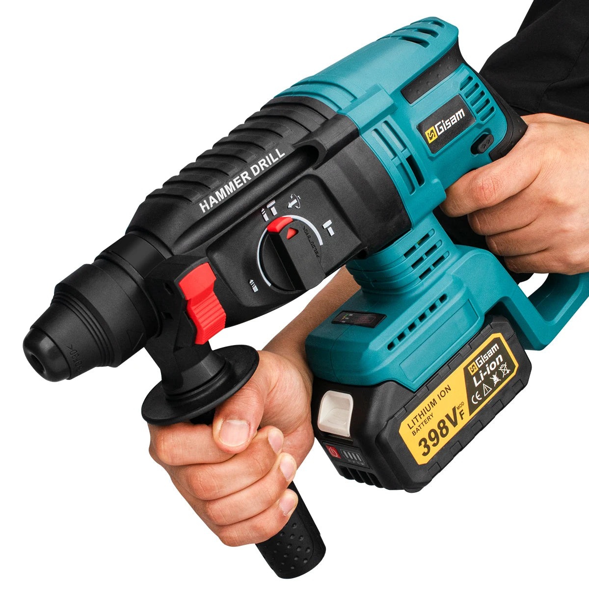 Makita Compatible 18V Gisam 26MM Brushless Electric Hammer Drill Multifunctional Cordless Rotary Hammer Impact Drill Tool For Makita 18V Battery Pin