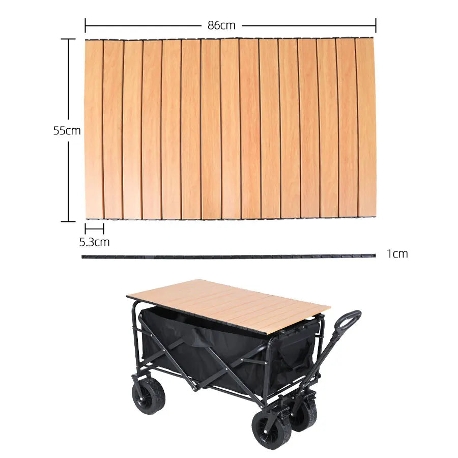 Trolley wagon JV Large Weight Capacity Heavy Duty Cart Collapsible Folding Beach Wagon with Big All-Terrain Wheels Outdoor Camping Equipment