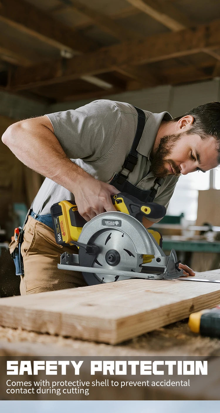 DeWalt compatible 6.5 Inch Mini Electric Circular Saw Right-Hand Saw Wood Cutter Portable Woodworking Chainsaw for Dewalt 20v Battery Pin