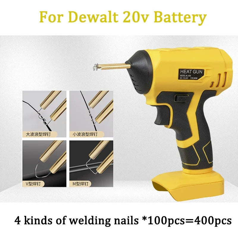 Makita Dewalt Milwaukee Bosch Black & Decker Compatible JV 18V Battery Cordless Welding Gun with 400PCs Staples Car Bumper Repair Tools