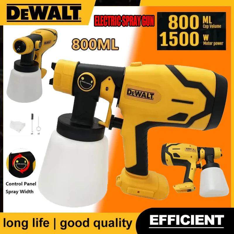 Dewalt 18V 20V Max Cordless Electric 800ML Spray Gun Paint Sprayer High Power Auto Furniture Coating Airbrush For Dewalt Battery