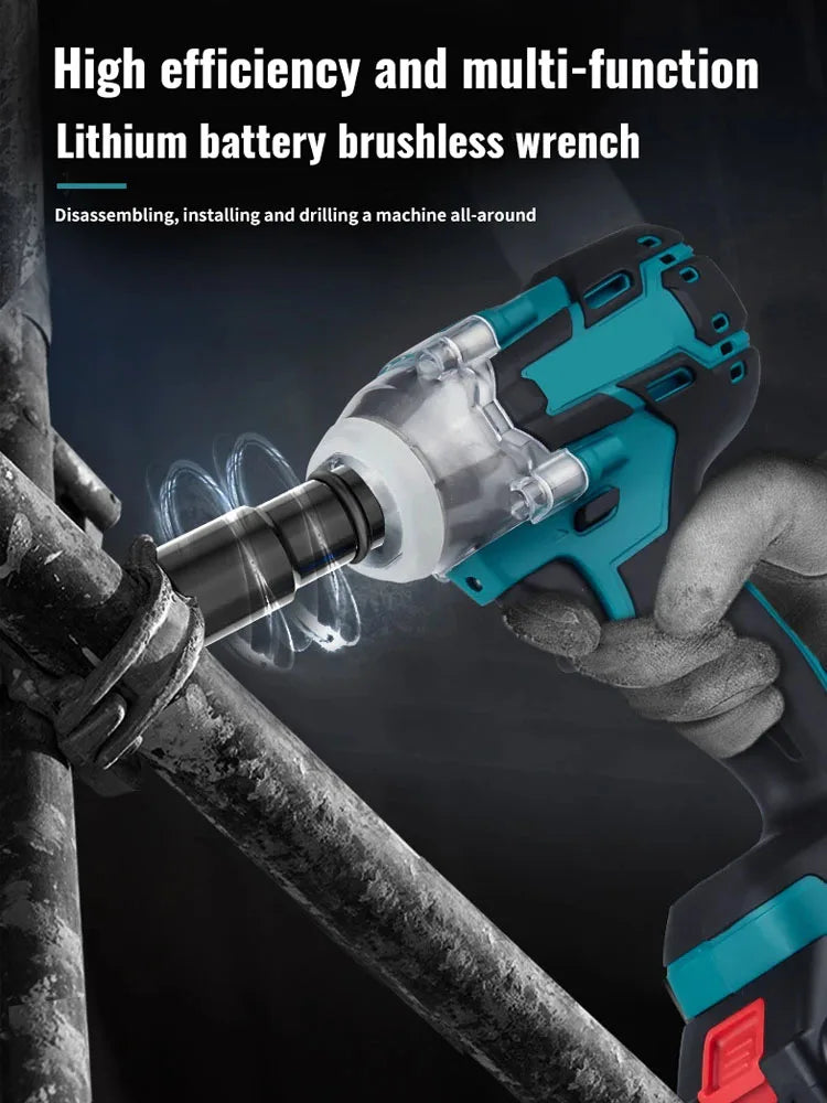 Makita Compatible 18V Cordless electric screwdriver Speed brushless impact wrench Rechargeable drill LED light