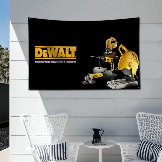 DeWalt Anmie Flag Polyester Digital Printing Banner for Garage Wall Art Out Door Decoration With