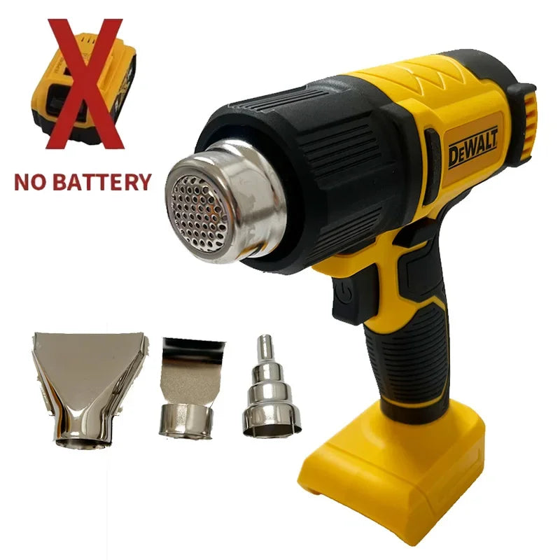 Dewalt 18V 20V Heat Gun Digital Display Electric Air Guns Cordless Heat Gun With 3 Nozzles Industrial Shrink Wrapping Hot Air Gun for 20V Battery
