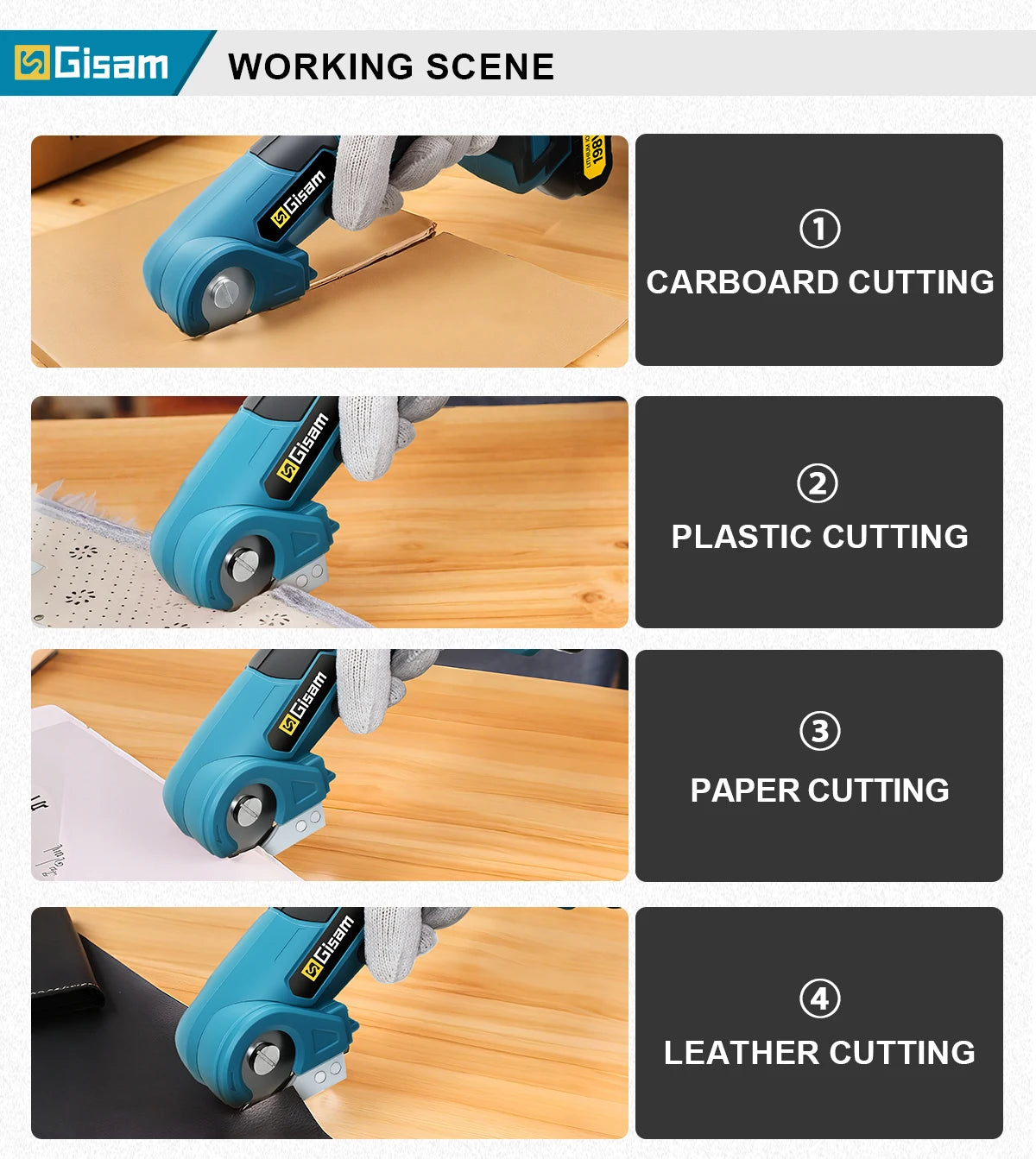 Makita Compatible 18V Gisam Cordless Carpet Scissors Multi Functional Pruner Round Knife Cutting Cloth Scissors Power Tool For makita 18v battery pins