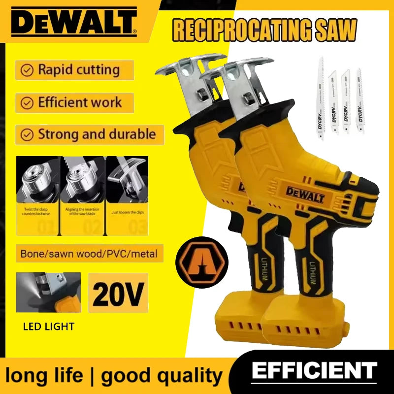 Dewalt 18V 20V Max 2800RPM Cordless Reciprocating Saw 20V Brushless Electric Saw Multifunctional Metal Wood Pipe Cutting Saw Power Tool