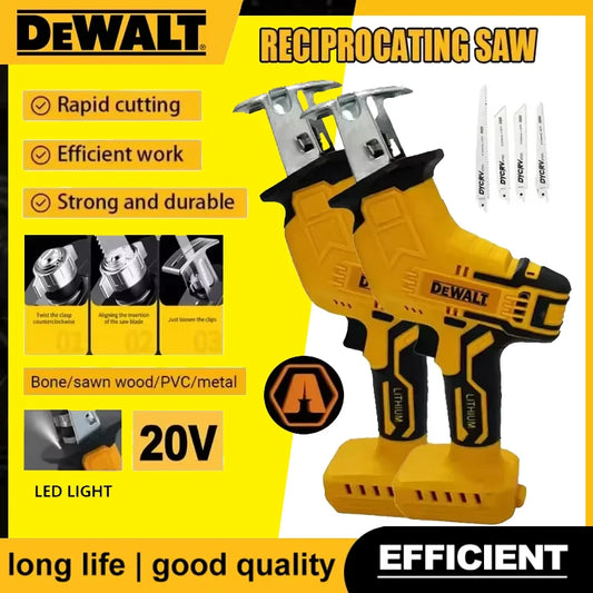 Dewalt 18V 20V Max 2800RPM Cordless Reciprocating Saw 20V Brushless Electric Saw Multifunctional Metal Wood Pipe Cutting Saw Power Tool