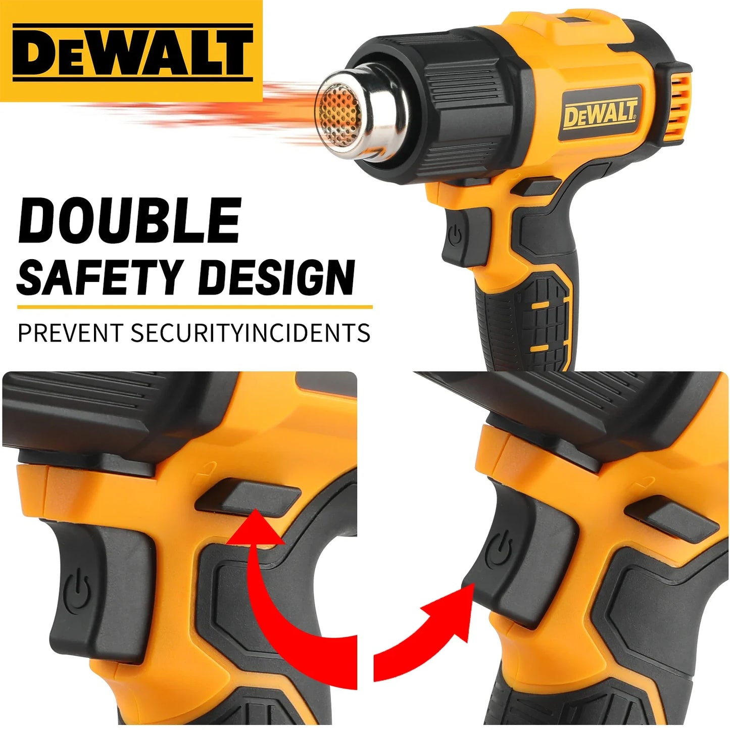 Dewalt 18V 20V MAX DCE530 Cordless Heat Gun with 6.0Ah battery, Charger and 5x attachments