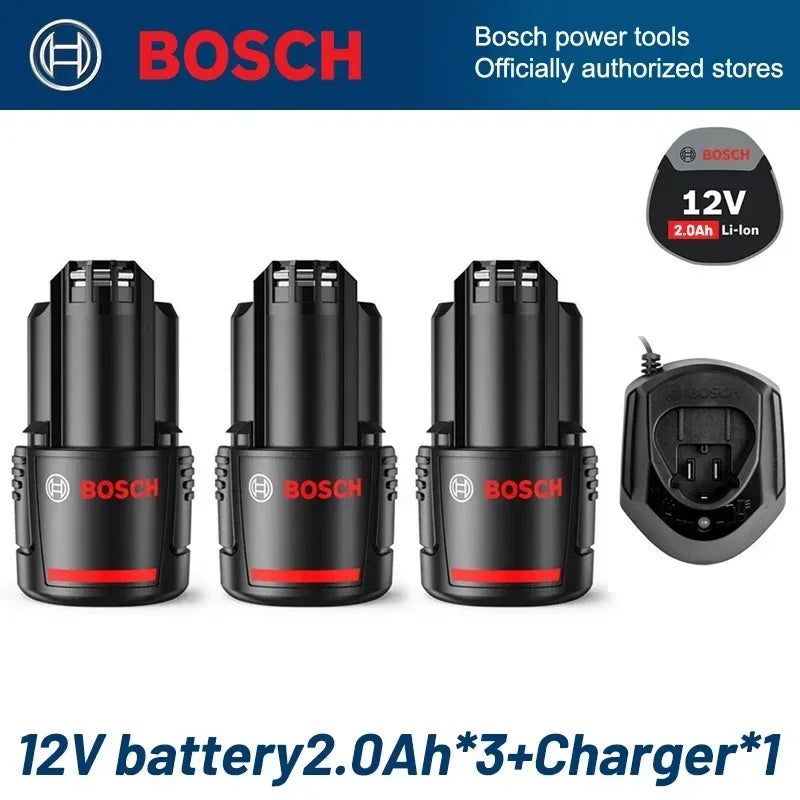Bosch Original battery 12V battery, 2.0Ah BAT411 Lithium ion Rechargeable Battery BAT411A BAT412 BAT412A BAT413 Battery Charger