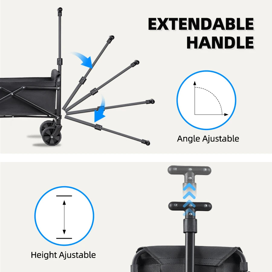 Trolley beach wagon JV Foldable Portable Picnic Outdoor Camping Cart Heavy Duty Folding Utility Cart Shopping Beach Collapsible Folding Utility Cart