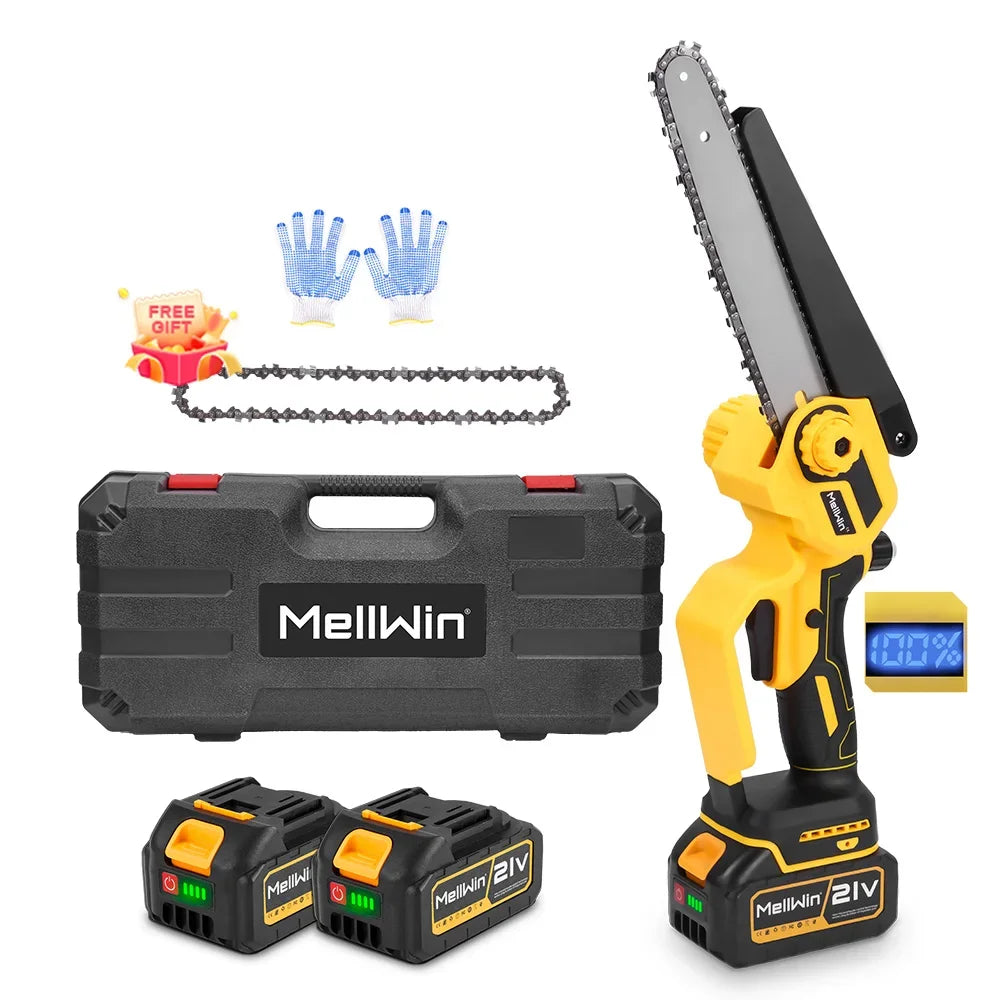 Makita Compatible 18V MELLWIN 4500W 8 inch Brushless Electric Pruning Saw Cordless Rechargeable Woodworking Saw Power Tool For Makita 18V Battery Pin