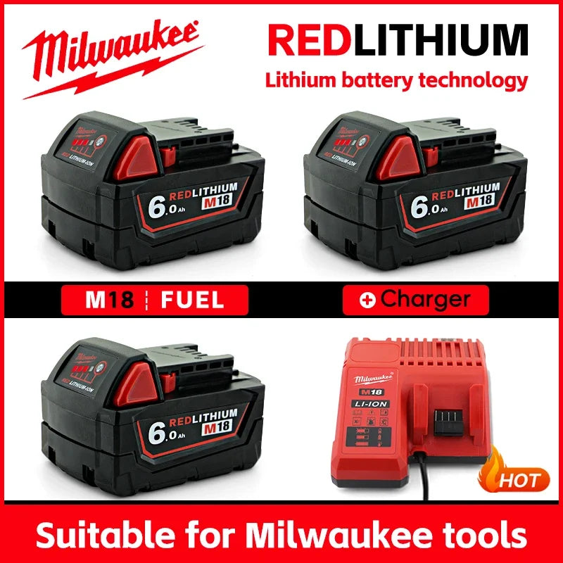 Original Genuine Milwaukee Battery M18B6 6.0Ah 48-11-1860 48-11-1850 M18 Tool Lithium in Original Packaging