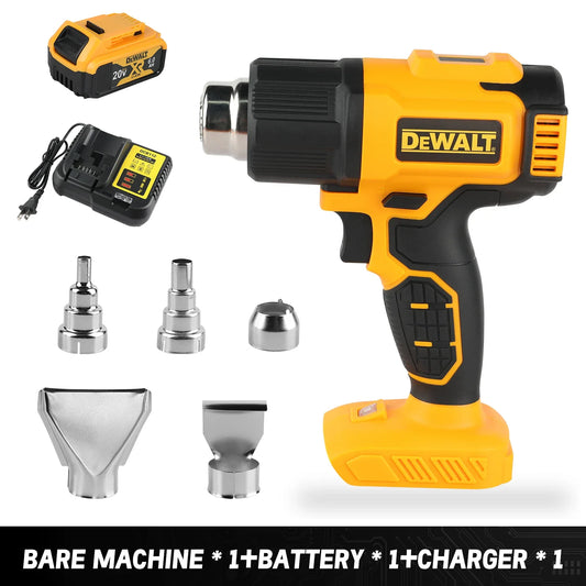 Dewalt 18V 20V MAX DCE530 Cordless Heat Gun with 6.0Ah battery, Charger and 5x attachments