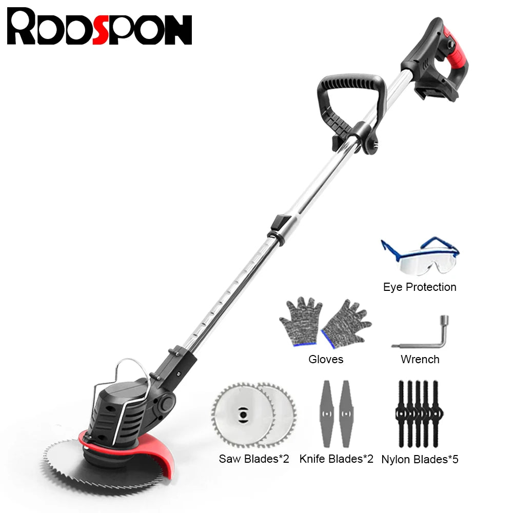 Makita Compatible 18V JV 1600W Rechargeable Lawn Mower Electric Cordless Grass Trimmer Manual Brush Cutter For Makita 21V Battery Gardening Tools