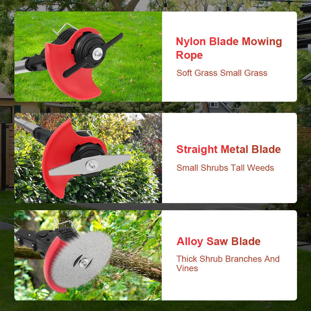 Makita Compatible 18V JV 1600W Rechargeable Lawn Mower Electric Cordless Grass Trimmer Manual Brush Cutter For Makita 21V Battery Gardening Tools