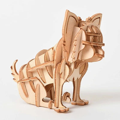 Model JV DIY 3D Wooden Puzzle Model Animal Montessori Toys for Children Crafts Dachshund Skeleton Assembly Gift Set for Kids Adults Teens