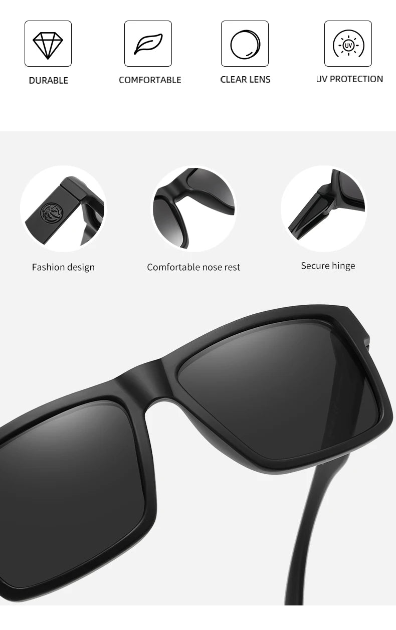 Heat Wave JV NEW High quality luxury Heat Wave brand Polarized sunglasses square Conjoined lens Women men sun glasses UV400
