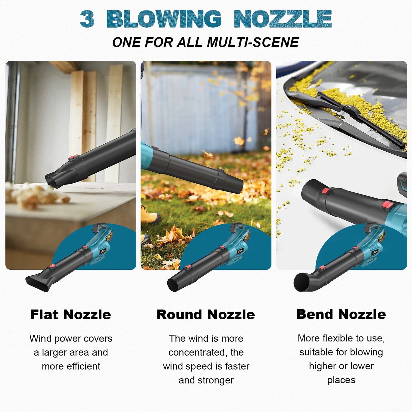 Makita Compatible 18V Gisam 2000W Brushless Electric Air Blower Cordless Leaf Blower Leaves Snow Dust Cleaning Tool Fit For Makita 18V Battery Pins