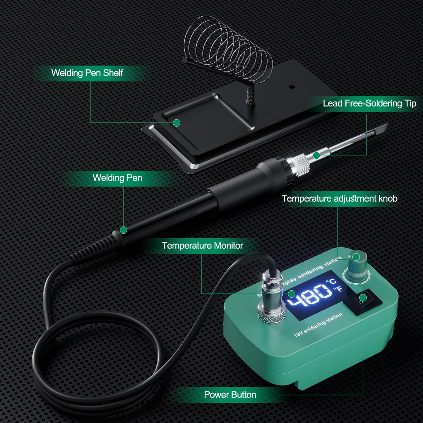 Makita DeWalt Milwaukee Bosch compatible Cordless Soldering lron Temperature Adjustable Electric Welder Kit For DEWALT For Makita For Milwaukee For Bosch 18V Battery