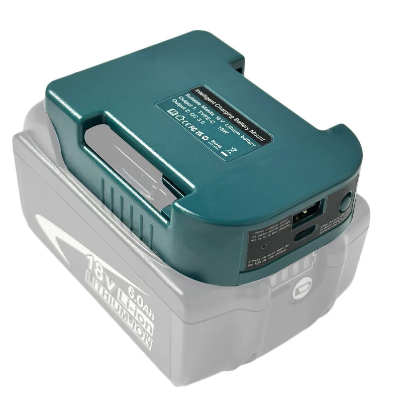 Makita Compatible 18V With USB With Type-C Battery Holder For Makita 18V Battery BL1840 BL1850 BL1860 Charger Adapter Charging