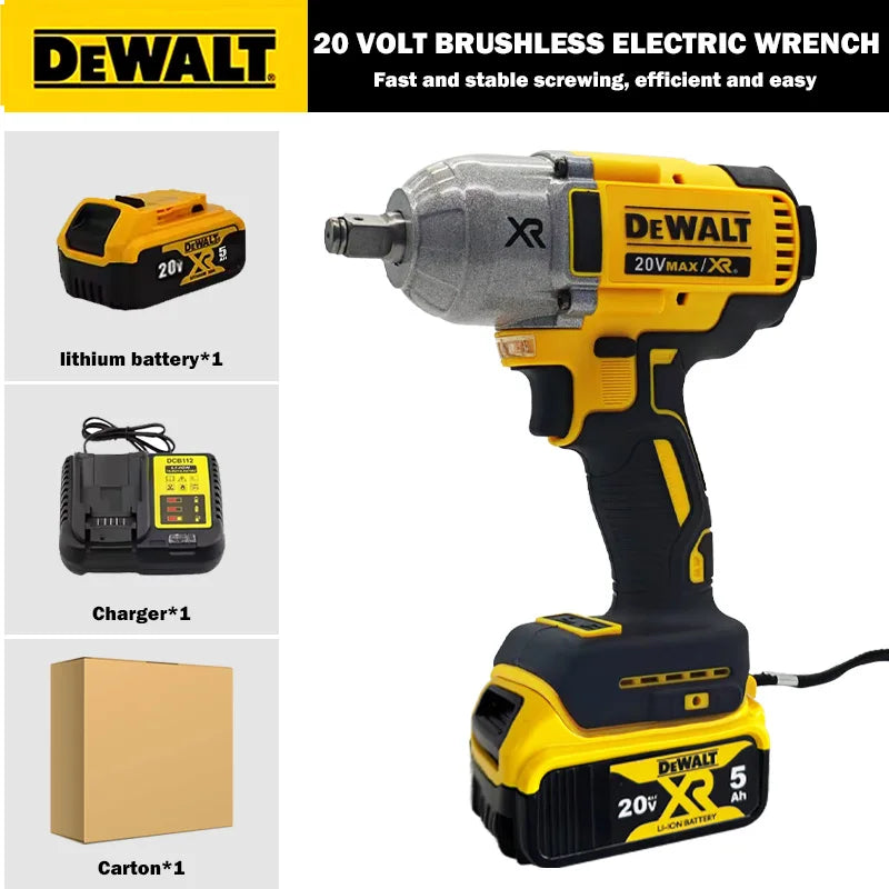 Dewalt 18V 20V Max DCF899 1/2 Inch Brushless Electric Wrench 812N.m Cordless Impact Driver High Torque Three Speed Auto Repair Power Tool