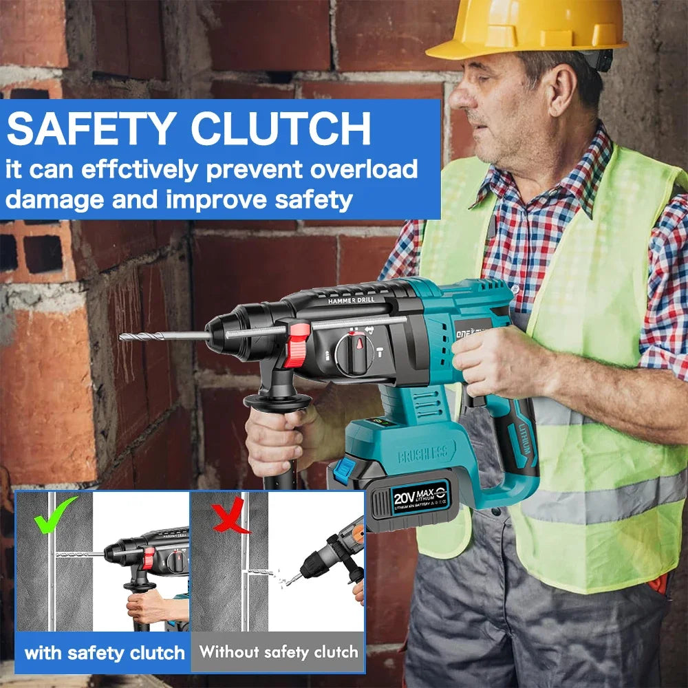 Makita Compatible 4 Pc Tool Sets Brushless Cordless Angle Grinder +Electric Hammer Drill +Jigsaw + 172 Electric Drill for Makita 18V Battery