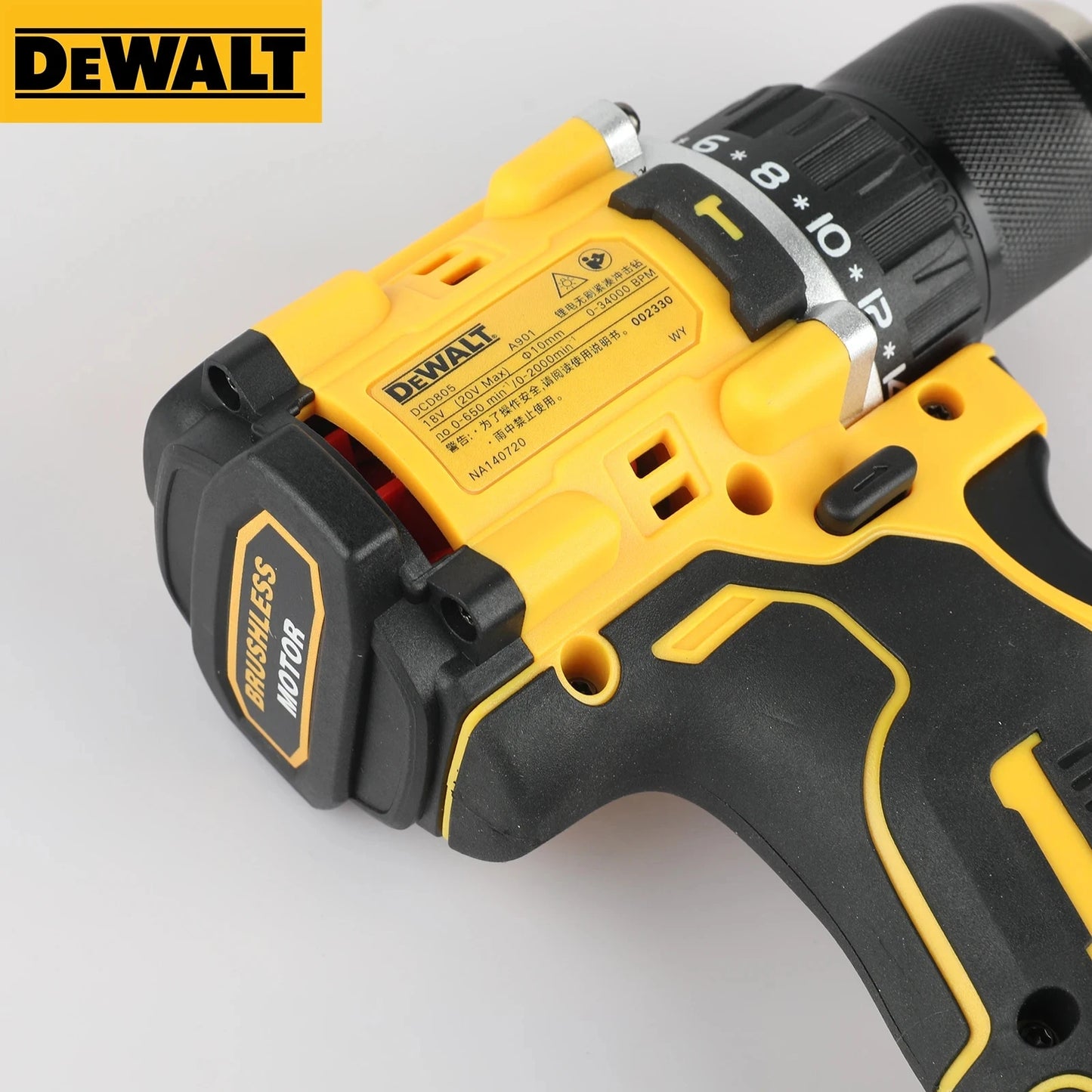 DEWALT Drill and Battery Combo 18V 20V Max Lithium Battery 20V Rechargeable Brushless Compact Electric Screwdriver Hand Drill Impact Drill DCD805