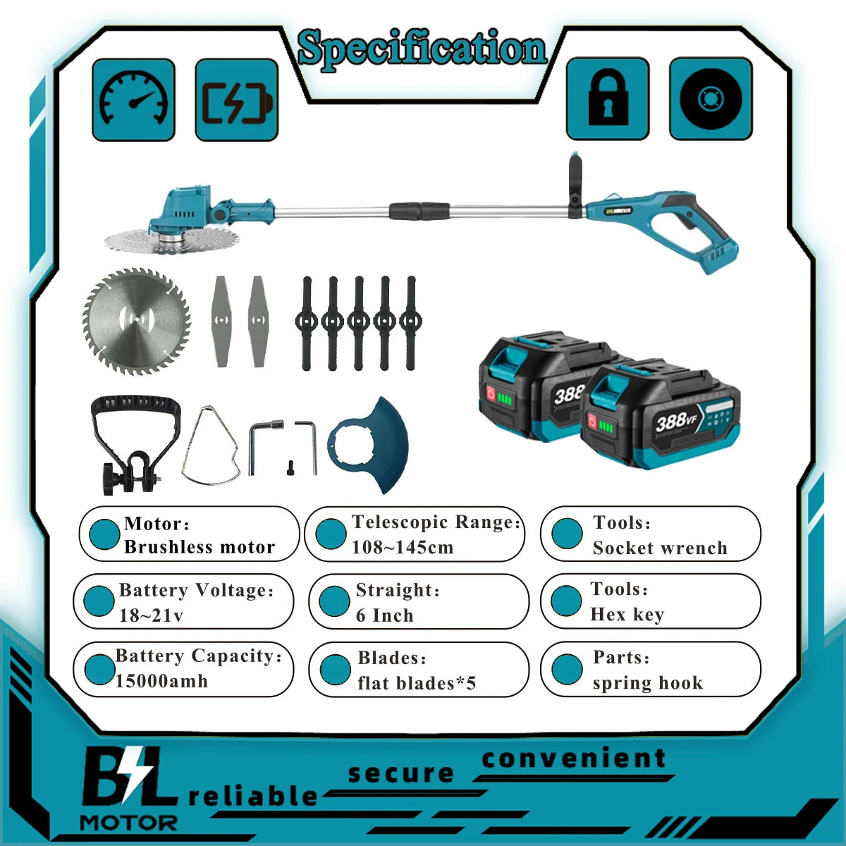 Makita Compatible 18V JV Cordless Handheld Electric Grass Trimmer  Lawn Mower  Adjustable Garden Tools For Makita 18V Battery