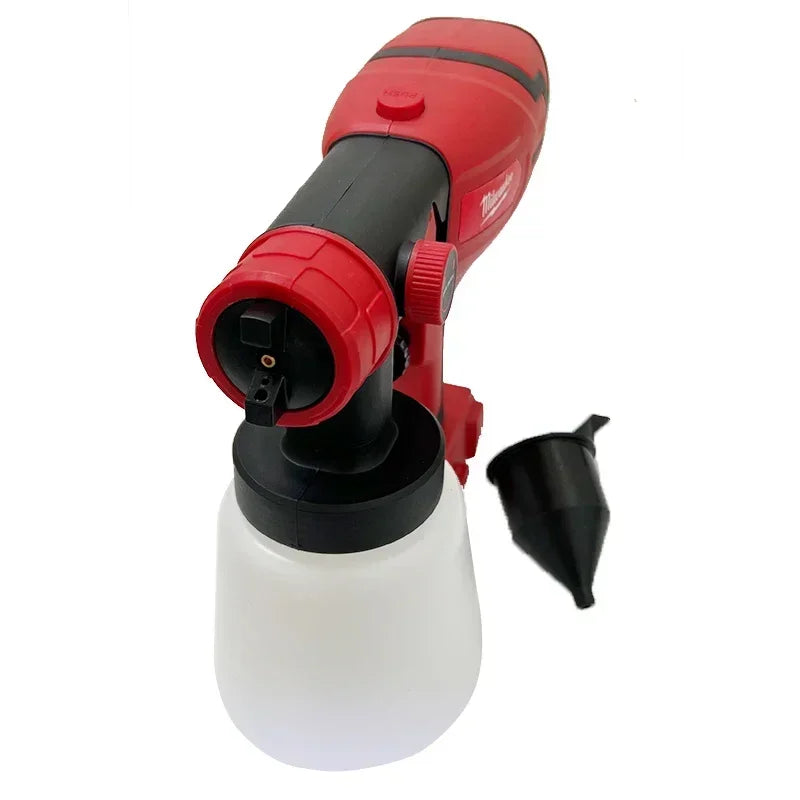 Milwaukee 18V 800ML Electric Spray Gun Cordless Paint Sprayer Auto Furniture Steel Coating Airbrush Compatible Red Electric Spray