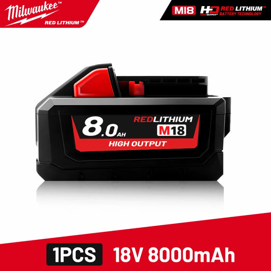 Milwaukee M18 8.0Ah 18V M18HB8 XC HD lithium battery- 1pk, 2pk and 3pk with charger options