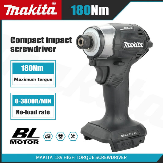 Makita 18V DTD173 18V Cordless Impact Driver LXT BL Brushless Motor Electric Drill Wood/Bolt/T-Mode 180 N·M Rechargeable Power Tools