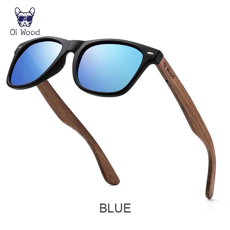 Oi Wood JV Brand Natural Wooden Sunglasses Men Polarized Fashion Sun Glasses Original Wood Oculos De Sol Masculino New TR90 Frames